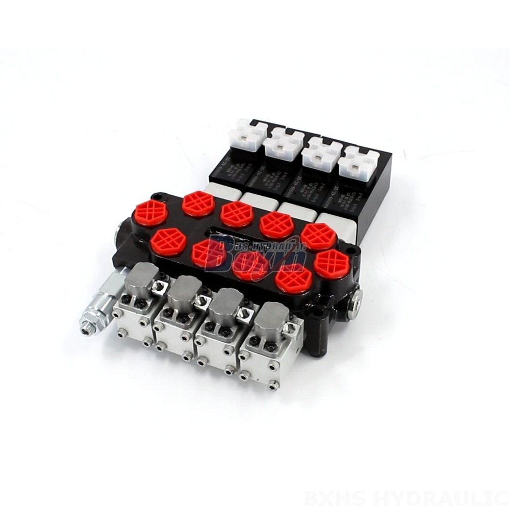 Q45 Solenoid & Manual 4 Spool Monoblock Hydraulic Directional Valve cover photo